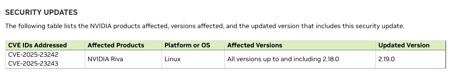 NVIDIA Riva vulnerabilities